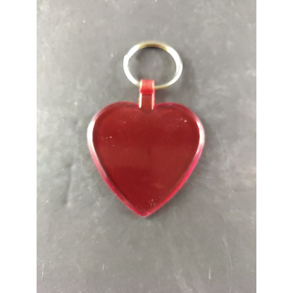 Vintage Red Rubber Heart Keychain